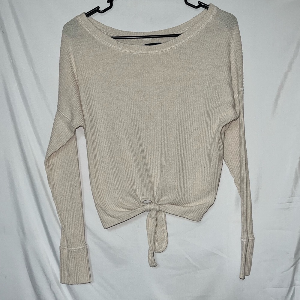 Cream Cozy Long Sleeve with Tie